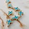 12 Packs: 7 ct. (84 total) Blue Enamel Metal Cross Beads, 21mm by Bead Landing™